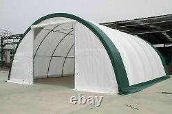 30x40x15 Canvas Tension PE Fabric Storage Hoop Building Shop Shelter Metal Frame