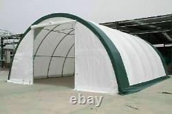 30x40x15 GM Canvas Tension PE Fabric Storage Building Shop Shelter Metal Frame
