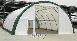 30x65x15 (10.5 oz PE) Canvas Fabric Coverall Storage Building Shop Shelter