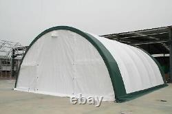 30x65x15 (10.5 oz PE) Canvas Fabric Coverall Storage Building Shop Shelter
