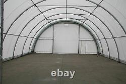 30x85x15 (10.5 oz PE) Canvas Fabric Coverall Storage Building Shop Shelter