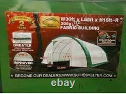 30x85x15 (10.5 oz PE) Canvas Fabric Coverall Storage Building Shop Shelter