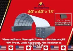 40x40x13 Conex Shipping Container Canopy Shelter PE Fabric Gold Mountain Shop