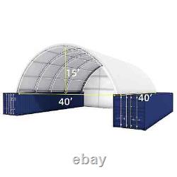 40x40x15 22oz PVC Double Truss Container Shelter Storage Building withBack Wall