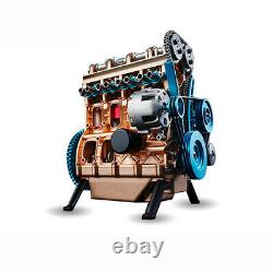 4-cylinder Inline Gasoline Engine Model Building Kits Full Metal Assembled Toy Y