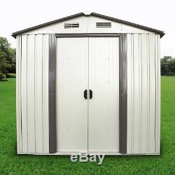 4' x 6' DIY Backyard Garden Shed Storage Kit Building Doors Steel Outdoor XC