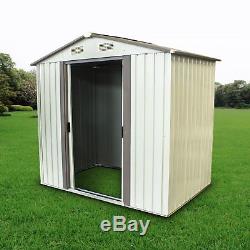 4' x 6' DIY Backyard Steel Garden Shed Storage Kit Building Doors Outdoor MX