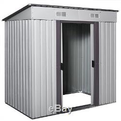 4' x 6' Garden Shed Storage Kit DIY Backyard Metal Building Doors Outdoor Steel