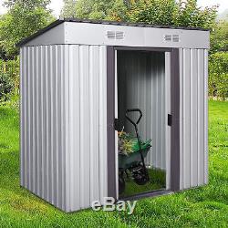 4' x 6' Outdoor Storage Shed Steel Garden Utility Tool Backyard Building Garage