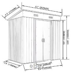 4' x 6' Outdoor Storage Shed Steel Garden Utility Tool Backyard Building Garage