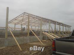 50 foot steel truss clear span, agricultural building, pole barn, arena, carport