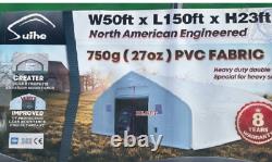50'x150'x23' DUAL TRUSS 27oz PVC HEAVY DUTY Storage Building Shelter Barn