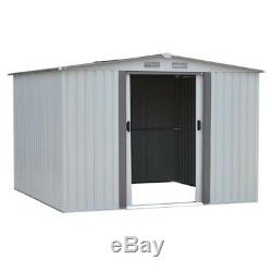 8' X 6' DIY Backyard Metal Garden Shed Storage Kit Building Doors Steel Outdoor