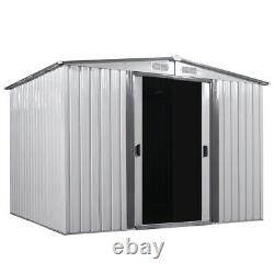8' x 8' Backyard Shed Storage Kit Metal Garden Building Doors Steel Outdoor DIY