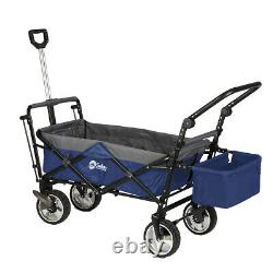 Canopy Folding Beach Push Pull Wagon Wheel Garden Cart Storage Utility Buggy Toy