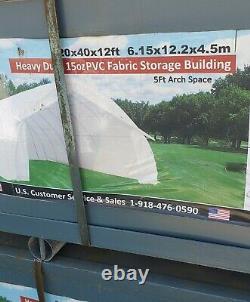 Covermore 20x40x12 Peak (15oz PVC) Tension Fabric Hoop Storage Building