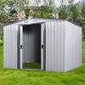 Diy Backyard Metal Garden Shed Storage Kit Building Doors Steel Outdoor 3 Size