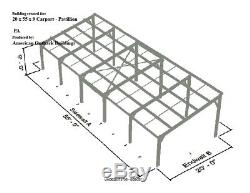 GALVANIZED STEEL Carport or Pavillion-20 x 55 x 9 METAL BUILDING KIT-Delivered
