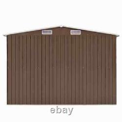Garden Shed 228.3 Metal Brown Storage House Outdoor Garage Building Furniture