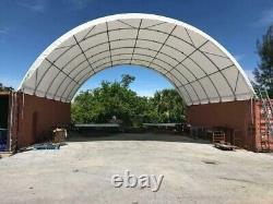 Gold Mountain 40'x40'x13' Shipping Container Canopy Shelter PE Fabric Building