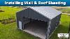 Installing Wall U0026 Roof Sheeting On 30x40 Metal Shop Building Texas Best Construction