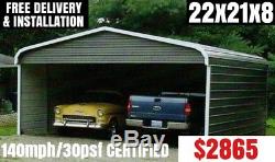 Metal Building Carport RV Cover Pole Barn Steel Garage Utility Shed Car Canopy
