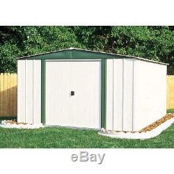 OUTDOOR STORAGE SHED Steel Utility Tool Backyard Garden White Building Lawn 8x6