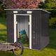 Outdoor 4' X 6' Garden Shed Storage Kit Diy Backyard Building Metal Doors Steel