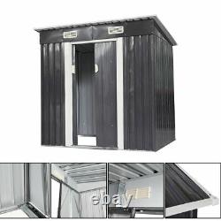 Outdoor 4' x 6' Garden Shed Storage Kit DIY Backyard Building Metal Doors Steel
