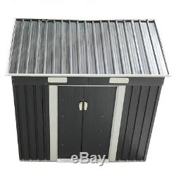 Outdoor 4' x 6' Garden Shed Storage Kit DIY Backyard Metal Building Doors Steel