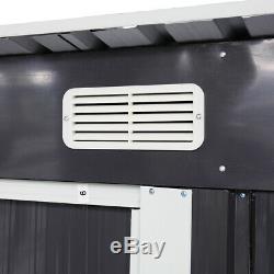 Outdoor 4' x 6' Garden Shed Storage Kit DIY Backyard Metal Building Doors Steel