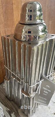 Pottery Barn Empire State Building Metal Steel Cocktail Shaker Sculpture Art NYC