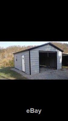 STEEL Garage Workshop Fully Enclosed Metal Building 24x26x9 FREE SETUP DELIVERY