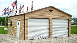 Steel 2 Car Garage Carport Workshop 24x26x11 Metal Building FREE DELIVERY SETUP