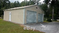 Steel-Building-Metal-Garage-30x50x12 roll up doors Free Delivery and Install