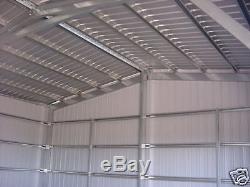 Steel Metal 2-Car Garage Building Kit 720 sq workshop barn shed prefab storage