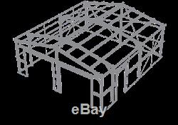 Steel Metal 2-Car Garage Building Kit, Ameribuilt Steel Structures 576 sq