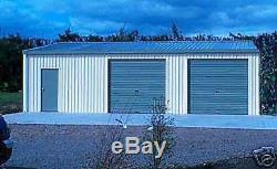Steel Metal 2-Car Garage with Shop Area, Building Kit 864 sq