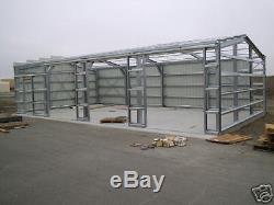 Steel Metal 2-Car Garage with Shop Area, Building Kit 864 sq