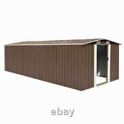 VidaXL Garden Shed 228.3 Metal Brown Storage House Outdoor Garage Building