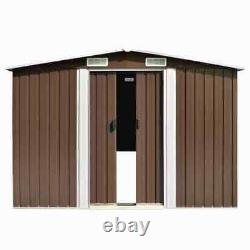VidaXL Garden Shed 228.3 Metal Brown Storage House Outdoor Garage Building