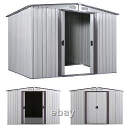 6' X 8' Shed Storage Kit Metal Garden Building Doors Steel Outdoor Diy Backyard