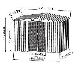 6 'x 8' Stockage Extérieur A Jeté Le Garage En Acier De Bâtiment D'arrière-cour D'outil De Jardin D'utilité