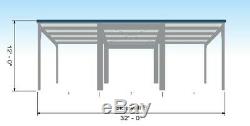 Bâtiment 32x18x9 Carport Acier Kit, 3 Garage Stall Voiture Appentis Construction Métallique