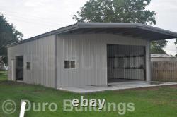 Durobeam Steel 30x38x14 Metal Building & 10' Custom Self Supported Canopy Direct
