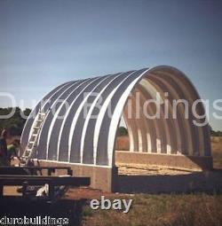 Kits de granges en acier DuroSPAN Q25'x40x12 avec structure en métal en forme d'arche, extrémités ouvertes, directement de l'usine.